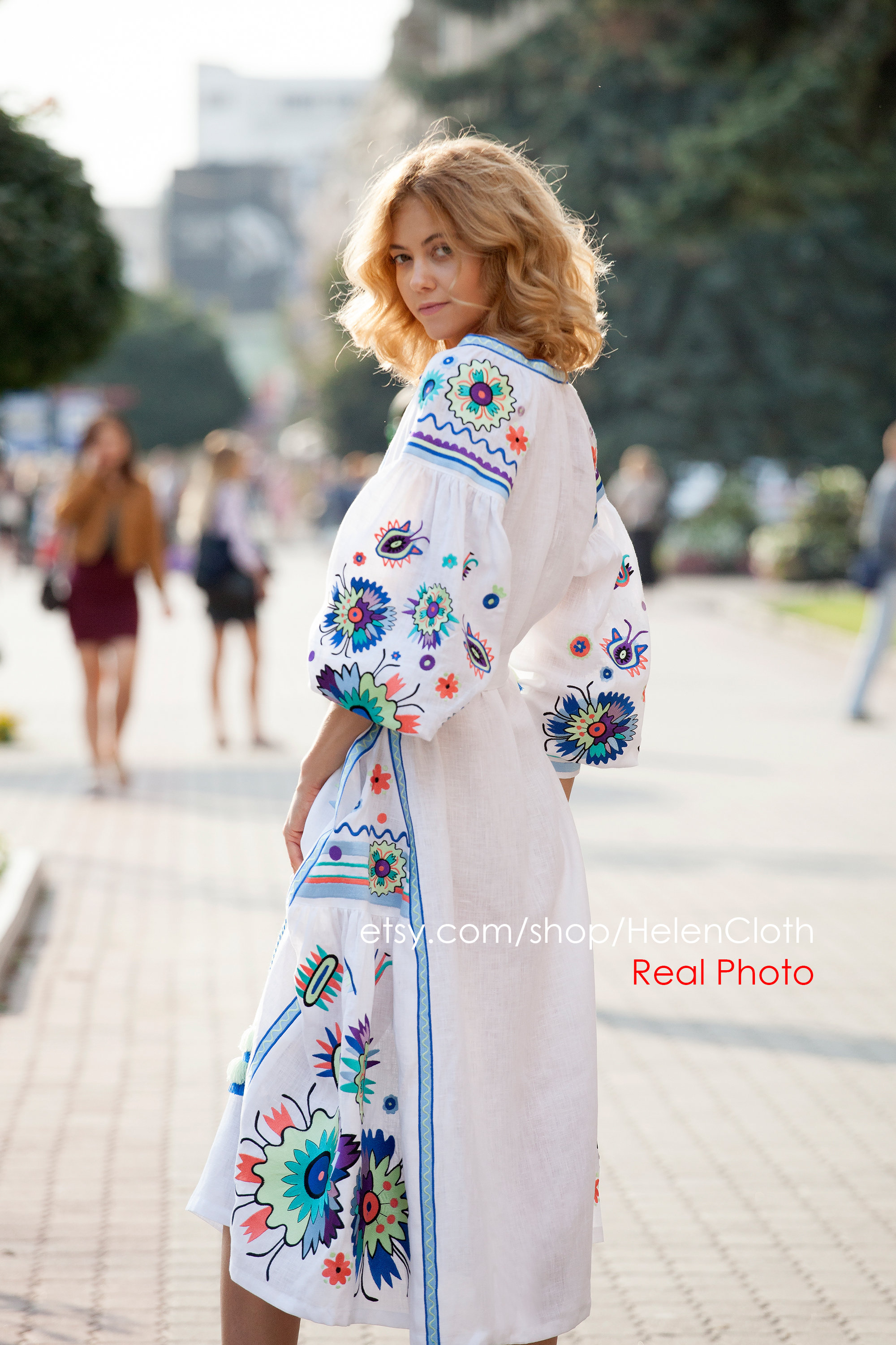 White embroidered dress