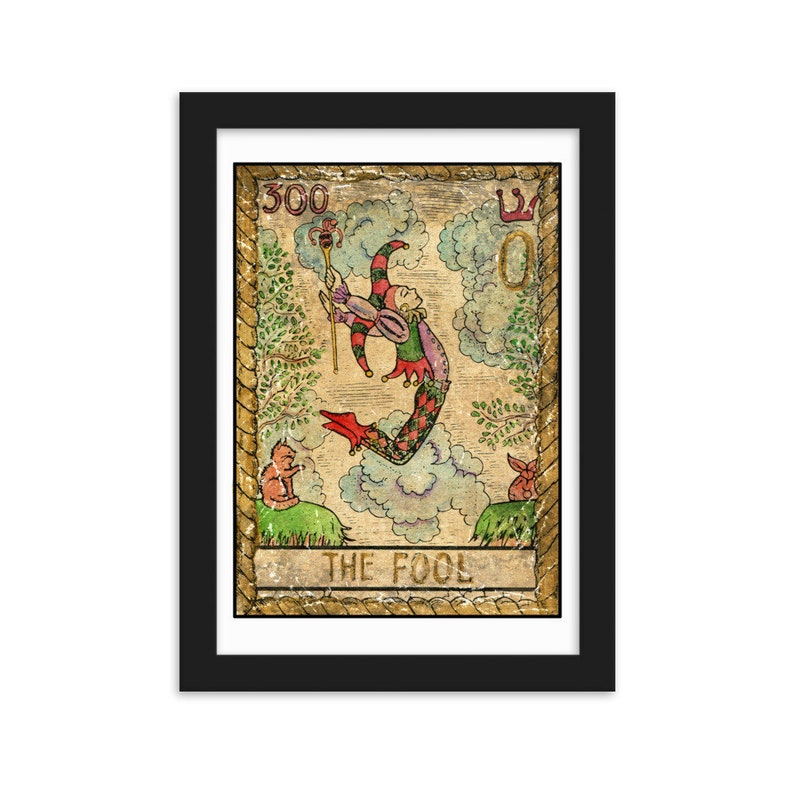 The Fool Tarot Card Framed Print Etsy