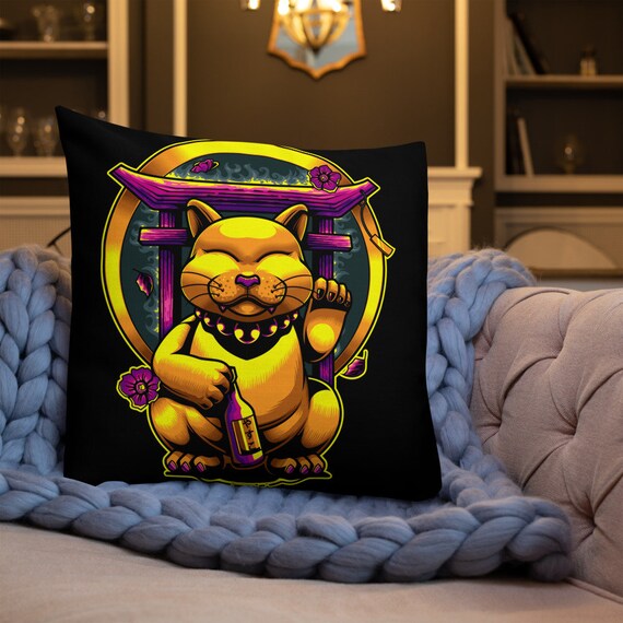 maneki neko pillow