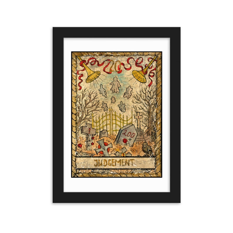 The Judgement Tarot Card Framed Print Etsy