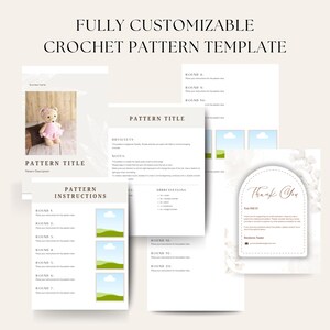 Mall för virkmönster i Canva Mall för grundläggande och enkel virkmönster Mall för virkmönsterdesign i Canva Mall för virkmönster