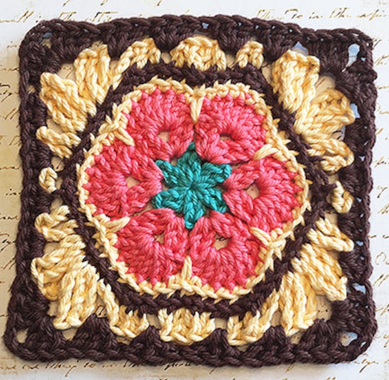 African Flower Granny Square Crochet Pattern Etsy Australia
