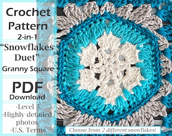 Snowflake’s Duet Granny Squares 2-in-1