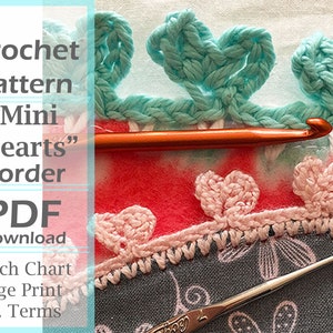 Mini Heart Crochet Border Pattern image 1