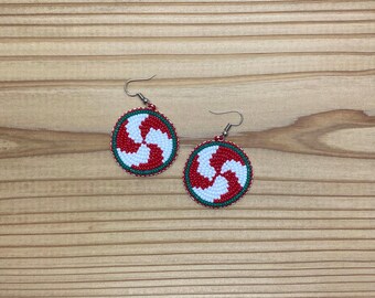 beaded peppermint earrings