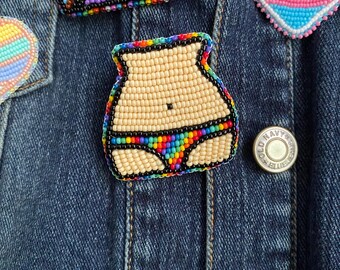 beaded Pride bikini pin