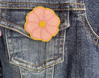 beaded flower pin