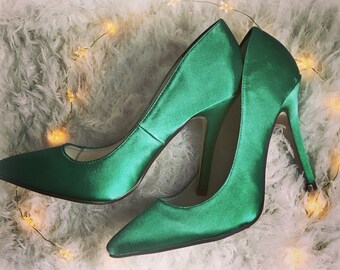 green shoes for wedding jen campbell green satin pumps emerald wedding green shoes high heel wedding etsy green shoes for wedding jen campbell green satin pumps emerald wedding green shoes high heel wedding etsy