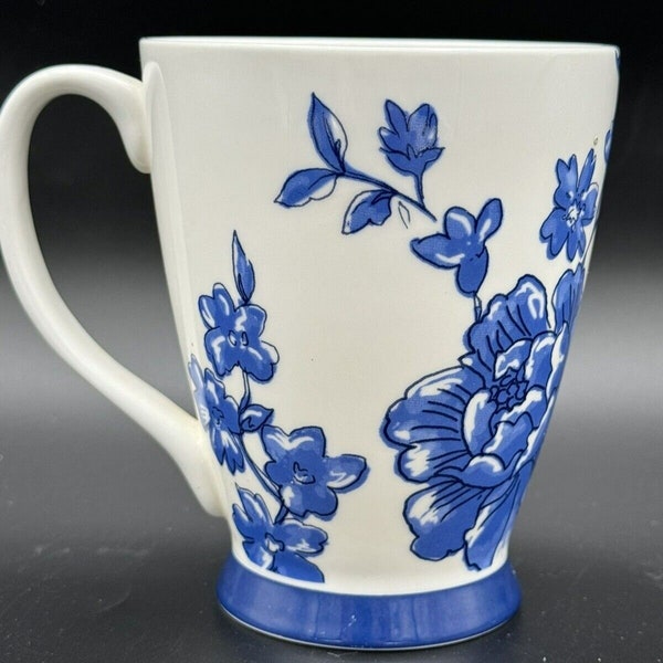 Portobello By Inspire Blue Floral Mug White Fine Bone China Cup England Designed