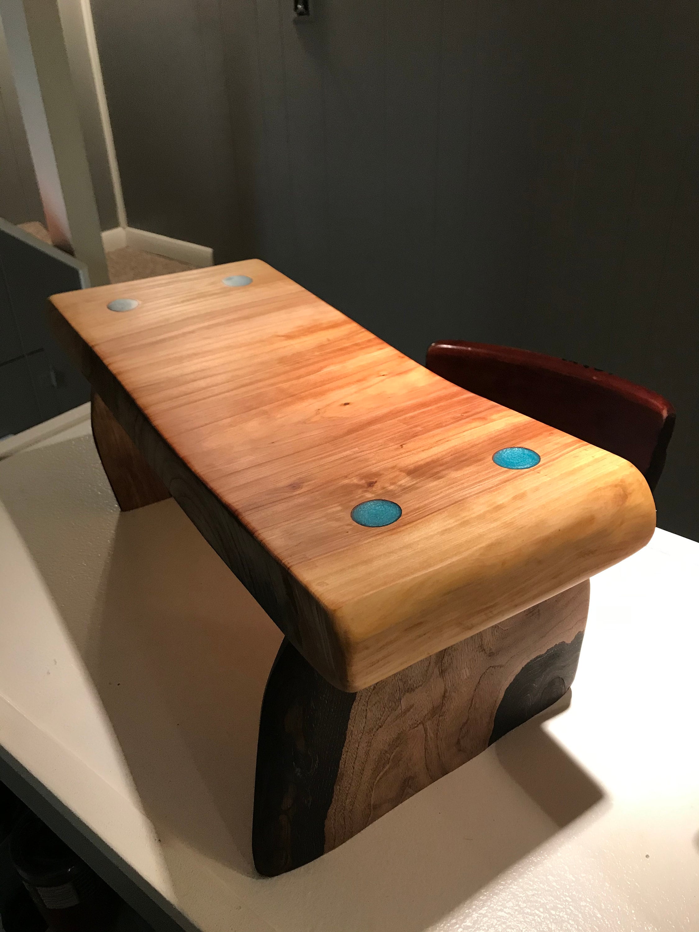 Live Edge Epoxy Stool Etsy