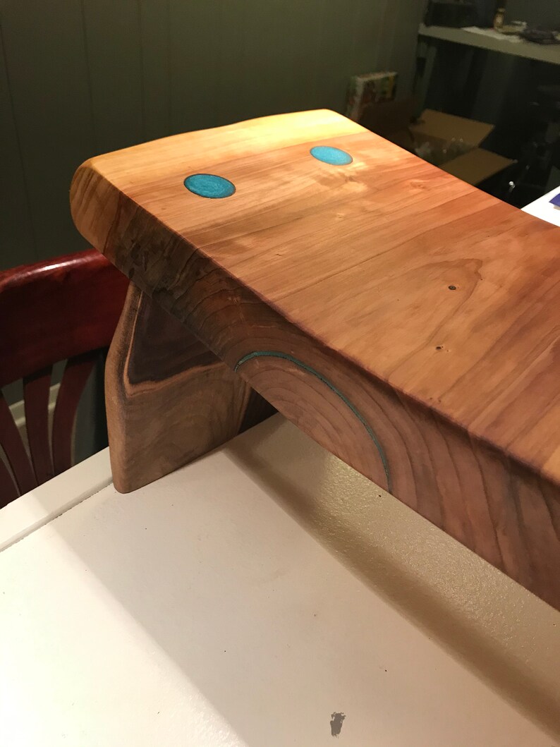 Live Edge Epoxy Stool Etsy