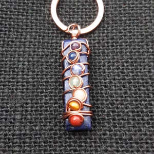 Chakra Lapis Lazuli Wire Keychain