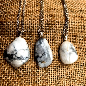 Silver/Gold Howlite Stone Necklace