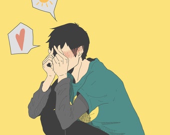 Kageyama Finger Hearts Print