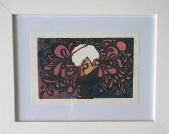 Tickle Me Pink Linocut Print