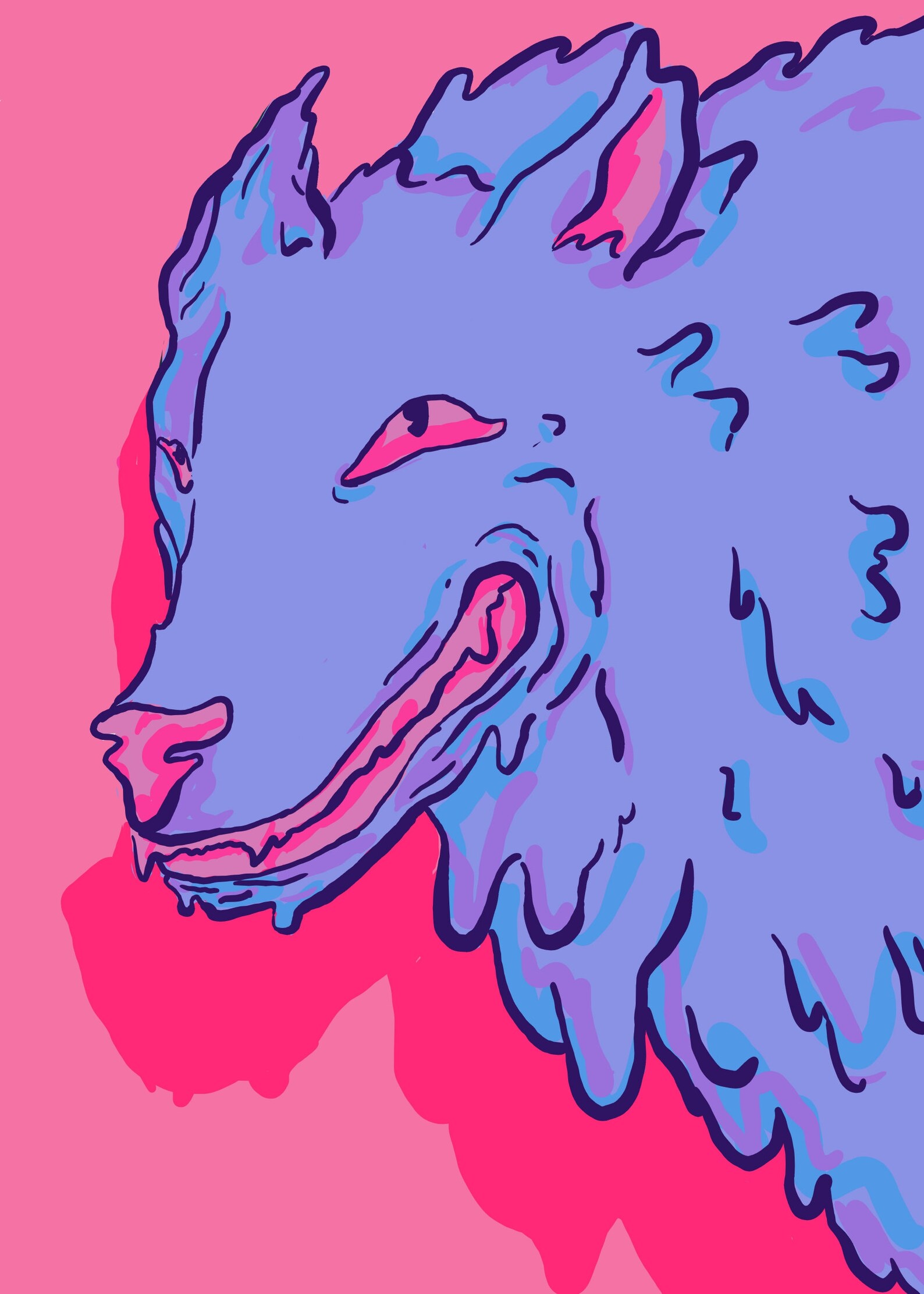 Neon Wolves Digital Prints Etsy