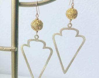 Gold Arrowhead Earrings