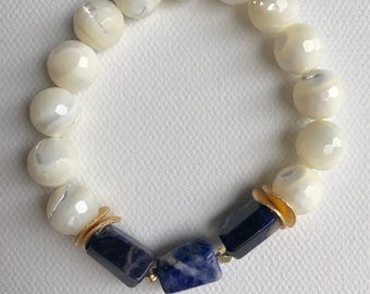 Kyanite and Gold Bracelet