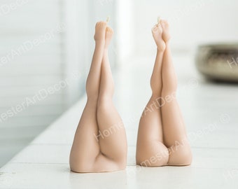 Molde para vela de piernas de diosa, silicona 3D, figura femenina (7,87")