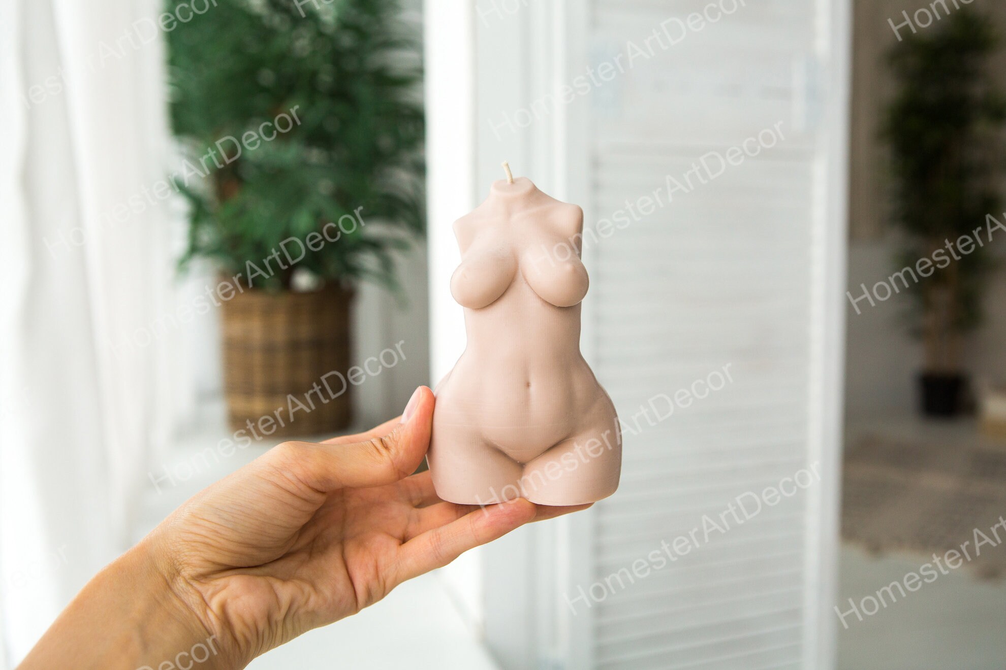 mold candle, plus size woman torso 3D silicone mold, candle mold nude curvy female figure, soap, erotic naked girl, height - 3.94" (10 cm)
