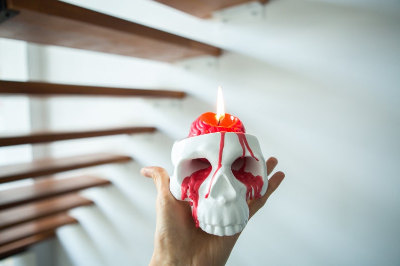 Human Brain Candle in Skull Candle Holder Color Human Brain Etsy