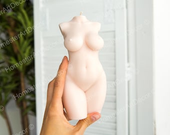 Molde de silicona con forma de torso de diosa, vela con figura femenina 3D, tamaño extragrande de 20 cm