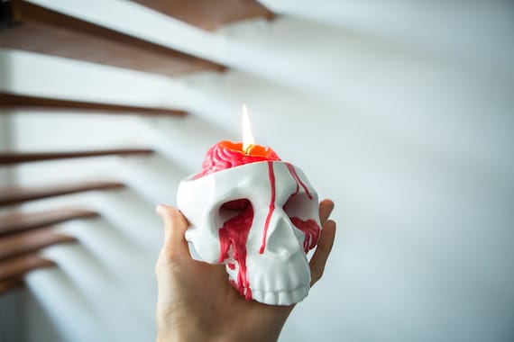 XL Blood Dripping Candle,gothic Halloween Candle,black Red Dinner Candle,bleeding Candle,halloween Spooky Table Decor,gothic Candle Gift