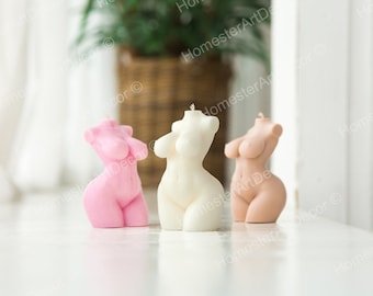 Molde para vela de torso de mujer con curvas, figura de silicona 3D (12 cm)