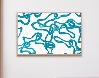 Joyous Turquoise Sea II / Mixed Media on Watercolor Paper / 2025