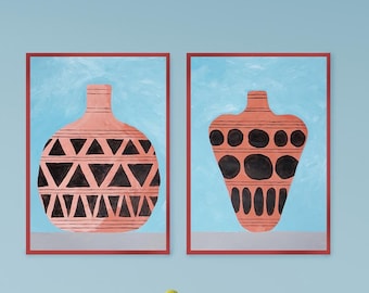 Archaic Greek Pots / Acrylic Painting on Watercolor Paper / 2024