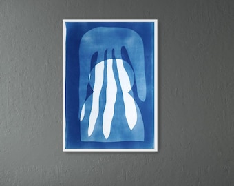 Beneath the Rainbow / Monotype Cyanotype on Watercolor Paper / 2025