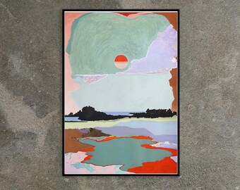 Circulation of Light in Tranquil Waters / Acrylic Painting and Oil Crayon on Watercolor Paper / 2024