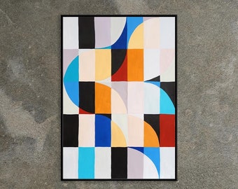 Color Bars in Ivory / Acrylic Painting on Watercolor Paper / 2024