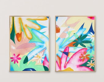Rainbow Flowers / Acrylic Painting on Watercolor Paper / 2024