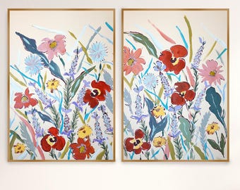 Poppies and Wildflowers V / Acrylic Paint on Watercolor on Paper / 2026