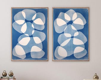 Two Towers / Handmade Monotype Cyanotype on Watercolor Paper / 2026