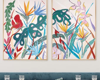 Tropical Abundance / Acrylic Painting on Watercolor Paper / 2025