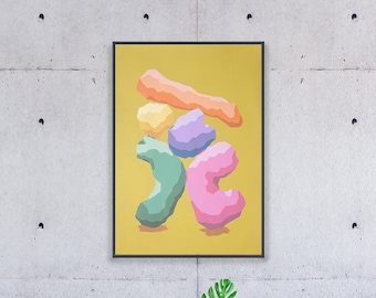 Futurist Monolith / Acrylic Painting on Watercolor Paper / 2024