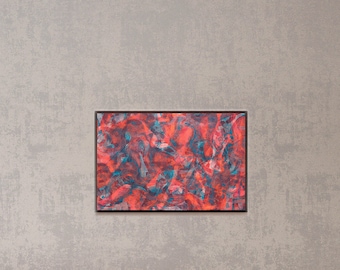 Orange Sea 02 / Mixed Media Monotype / 2024