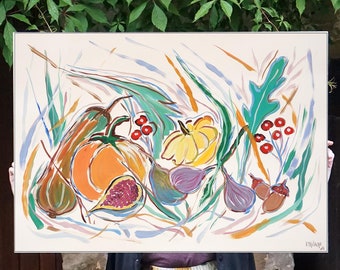 Harvest Cornucopia / Acrylic India Ink on Watercolor Paper / 2024