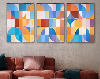 Bauhaus Wavy Beach/ Acrylic Painting on Watercolor Paper / 2025