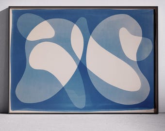 Back to Back / Unique Monotype - Cyanotype on Watercolor Paper / 2026