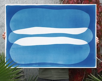 Grand Canyon River / Monotype Cyanotype on Watercolor Paper / 2025