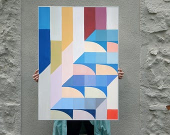 Staircase to Summit / Acrylic Paint on Watercolor Paper / 2025