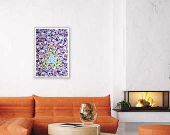 Space Age Clay Triangles / Acrylic Painting on Watercolor Paper / 2022