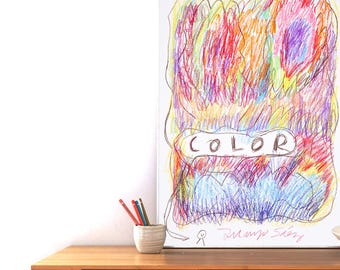 Loud Color / Wax Crayon on Watercolor Paper / 2024