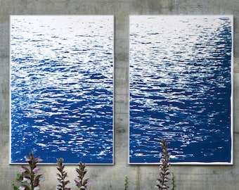 Low Tide in Northern Waters / Cyanotype Print Diptych / 2021