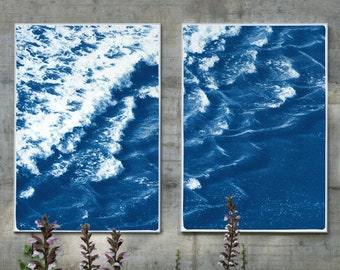 Rolling Waves off Sidney / Cyanotype on Watercolor Paper / 100x140 cm / Limited Edition