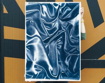 Classic Blue Silk Movement I / Cyanotype on Watercolor Paper / 100x70cm