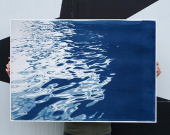 Black Sea Rhythms / Cyanotype Print on Watercolor Paper / 100x70cm / Limited Edition